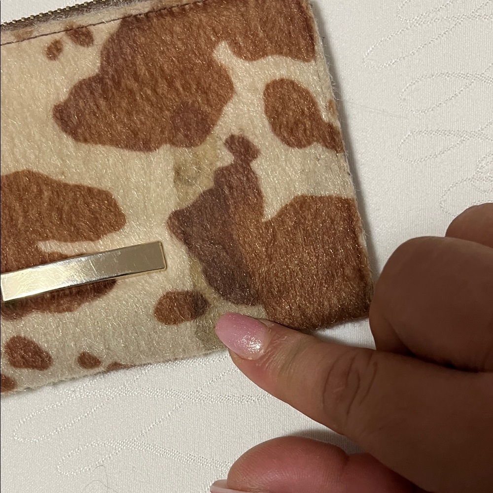 Cow Print Wallet in Brown and Cream - Picture 12 of 14